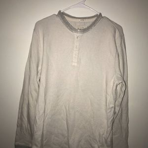 Long Sleeve Abercrombie & Fitch White Button Tee